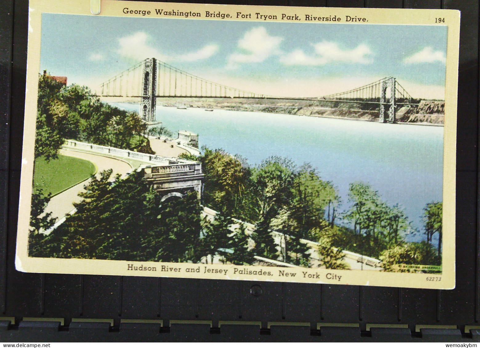 USA: Ansichtskarte Von New York City Mit George Washington Bridge, Fort Tryson Park, Riverside Drive  Um 1930 - Hudson River