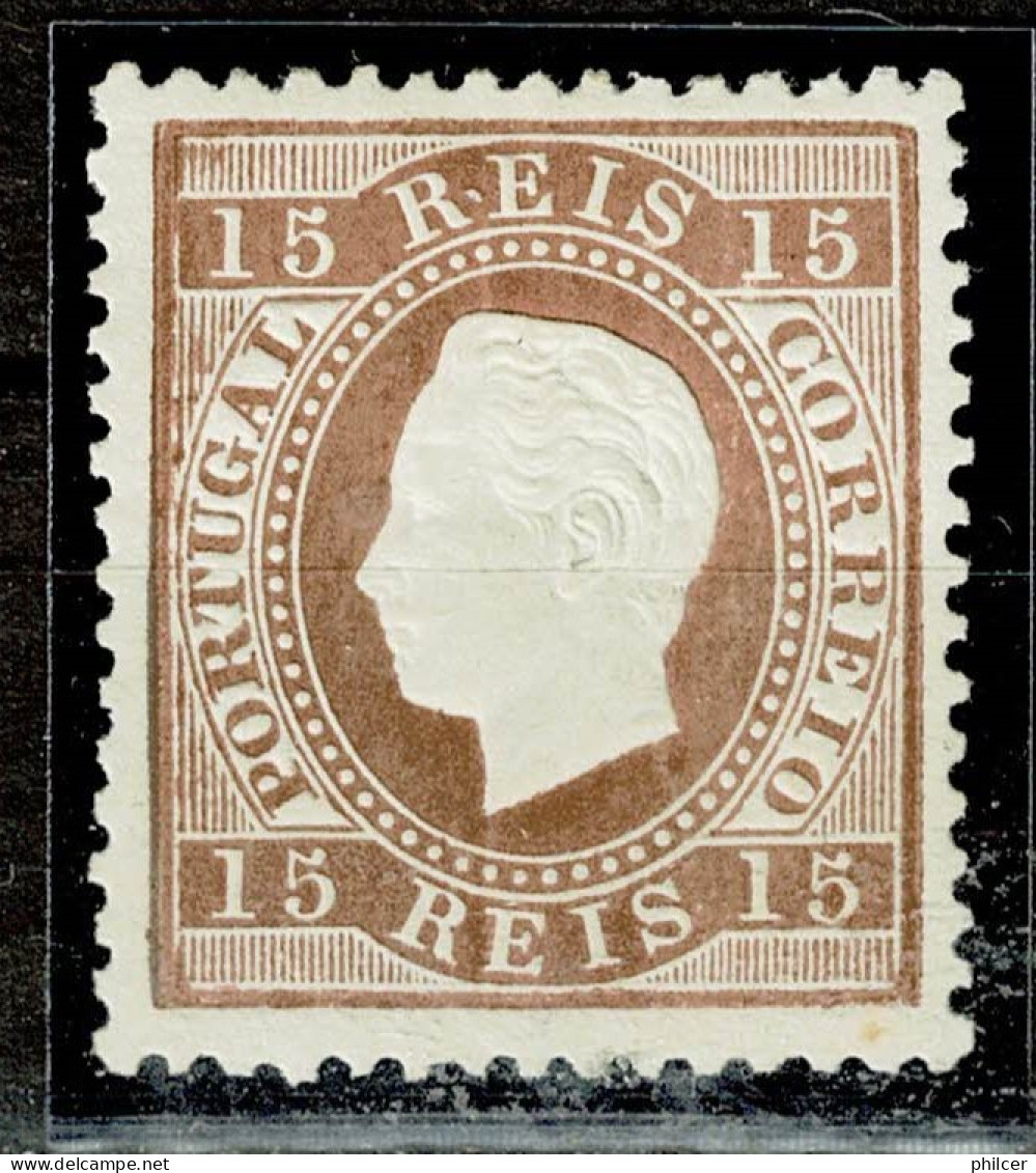 Portugal, 1870/6, # 38 Dent. 12 1/2, P. Liso, MH - Unused Stamps