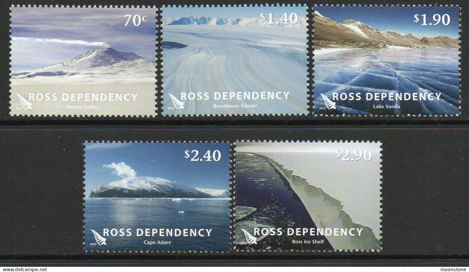 New Zealand Ross Dependency 2012 Landscapes Set Of 5, MNH, SG 133/7 - Unused Stamps