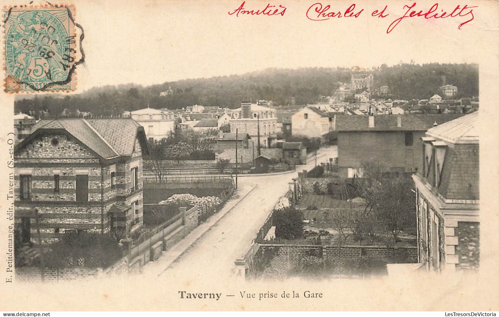 FRANCE - Taverny - Vue Prise De La Gare - Oblitération Ambulante - Dos Non Divisé - Carte Postale Ancienne - Taverny