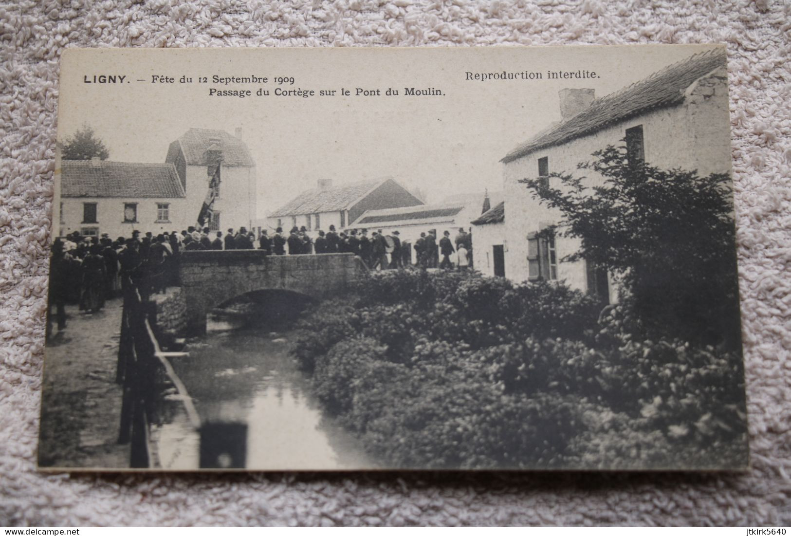 Ligny "Fête Du 12 Septembre 1909, Passage Du Cortège Sur Le Pont Du Moulin" - Sombreffe