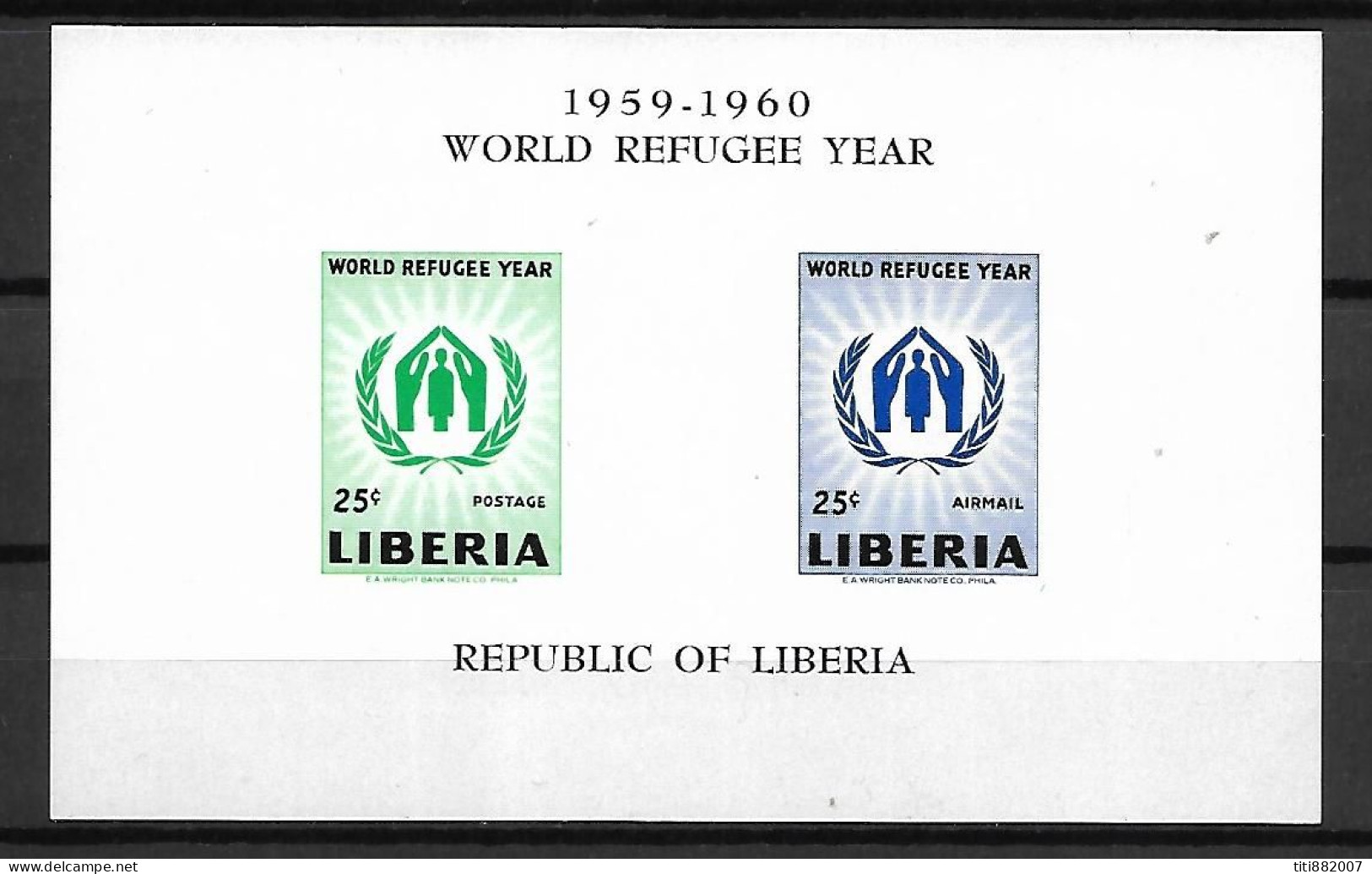 LIBERIA.  -  1960.    Bloc-feuillet N° 15 **.   Année Du Réfugié - Liberia