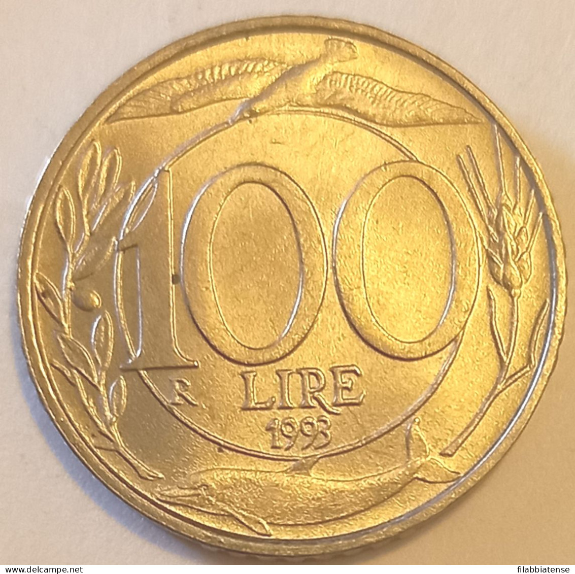 1993 - Italia 100 Lire   ------ - 100 Liras