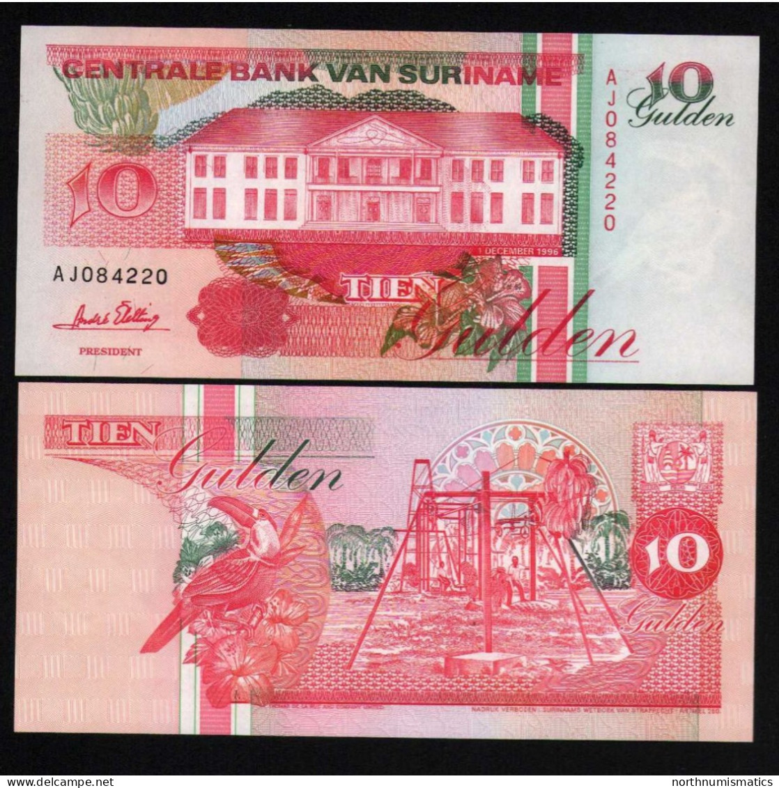 Surinam 10 Gulden 1996 Unc - Suriname