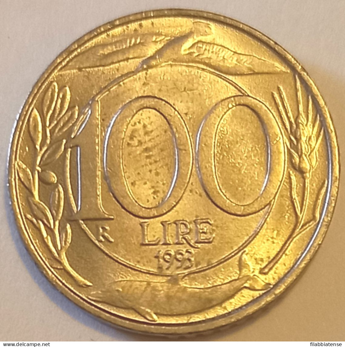 1993 - Italia 100 Lire   ------ - 100 Liras