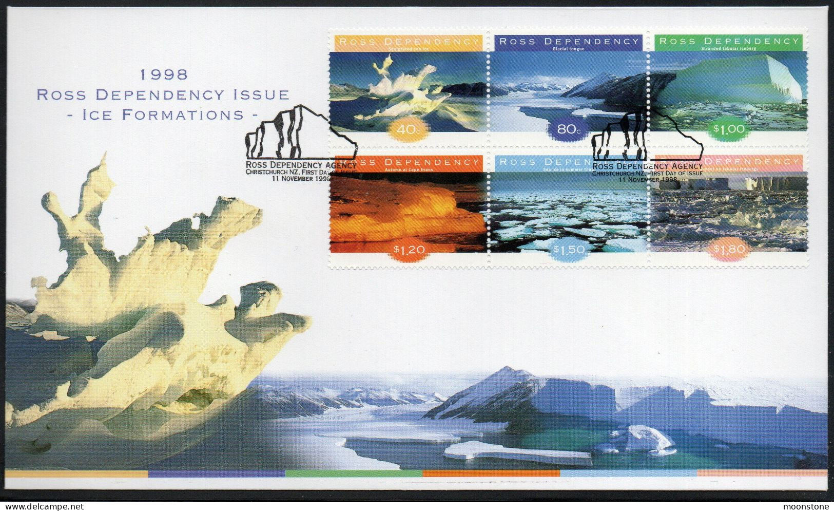 New Zealand Ross Dependency 1998 Ice Formations FDC, SG 54/9 - Ungebraucht