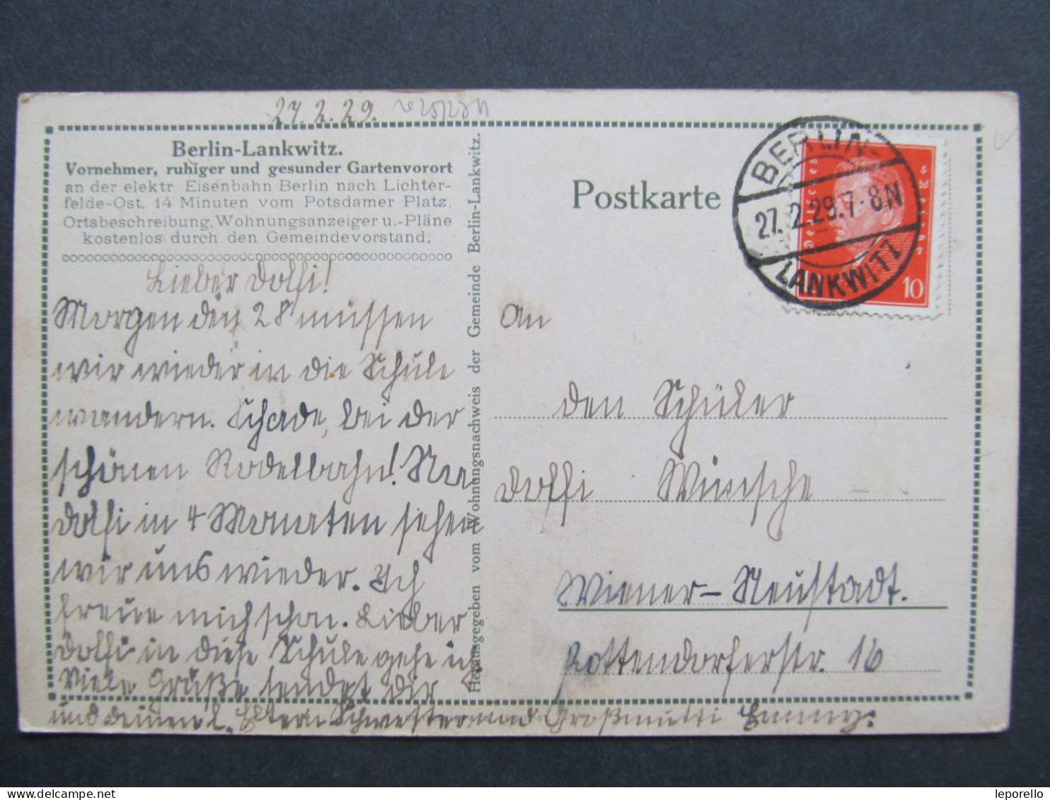 AK BERLIN LANKWITZ 1929 // D*57573 - Lankwitz