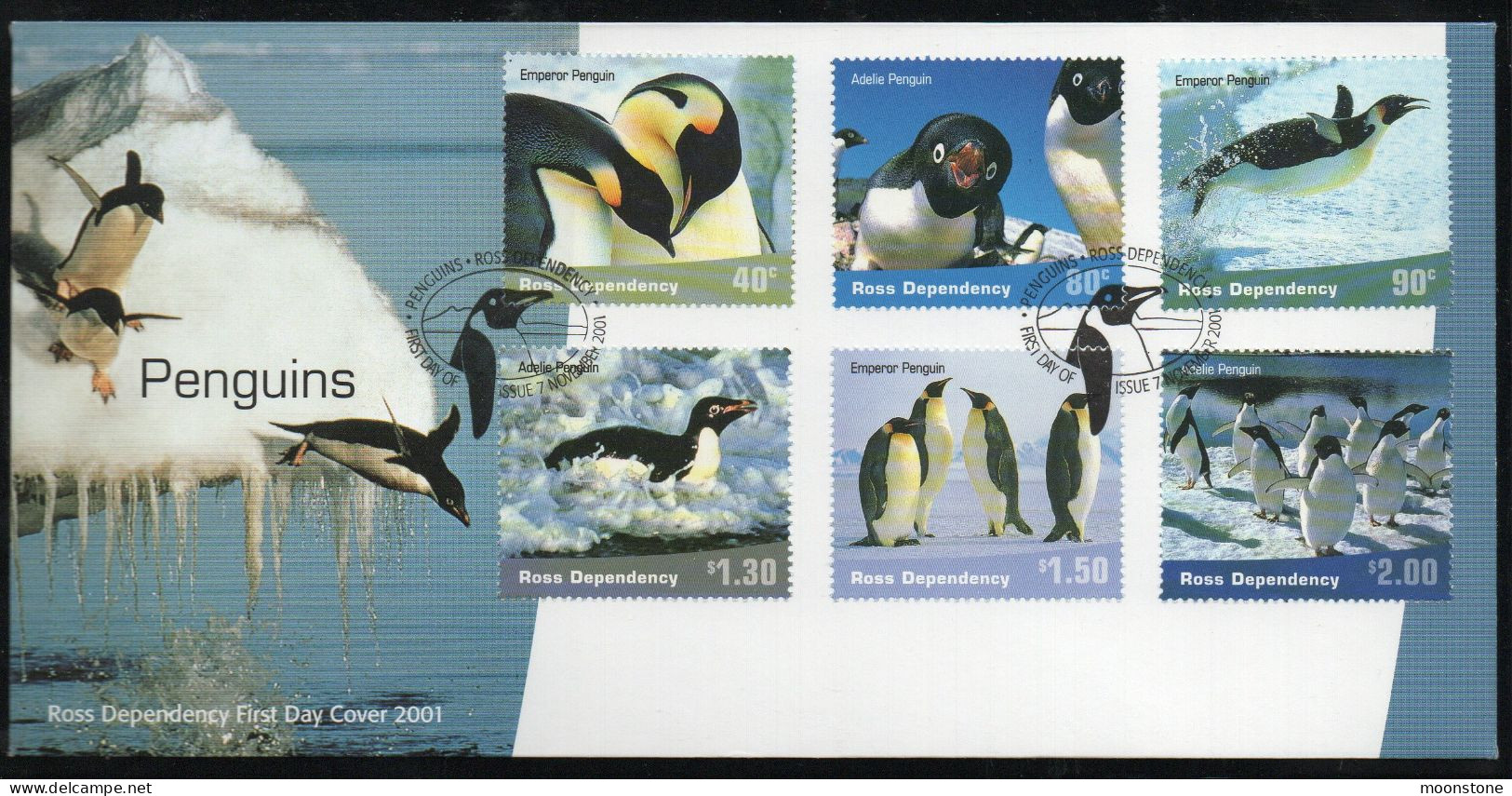 New Zealand Ross Dependency 2001 Pemguins FDC, SG 72/7 - Neufs