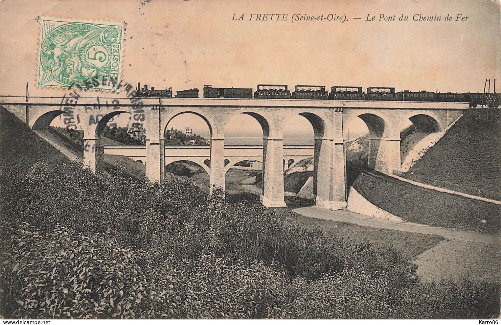 La Frette * Le Pont De La Ligne Chemin De Fer * Passage Du Train - La Frette-sur-Seine