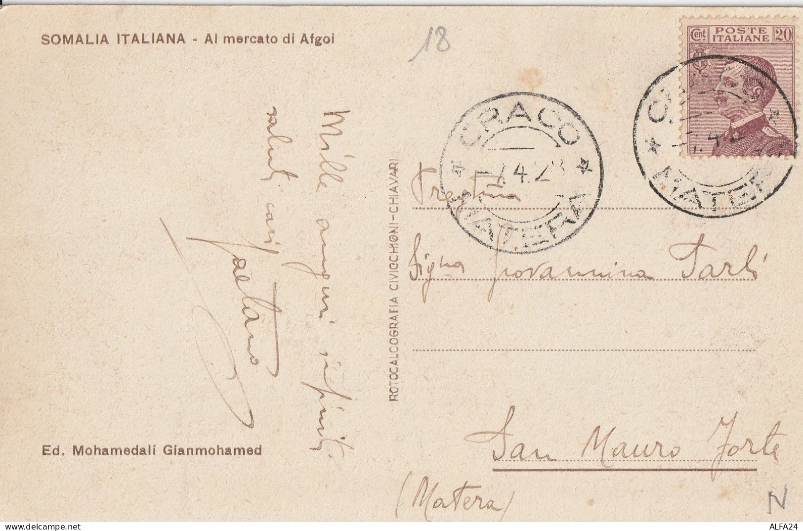 CARTOLINA SOMALIA COLONIE ITALIANE (RY8141 - Somalie