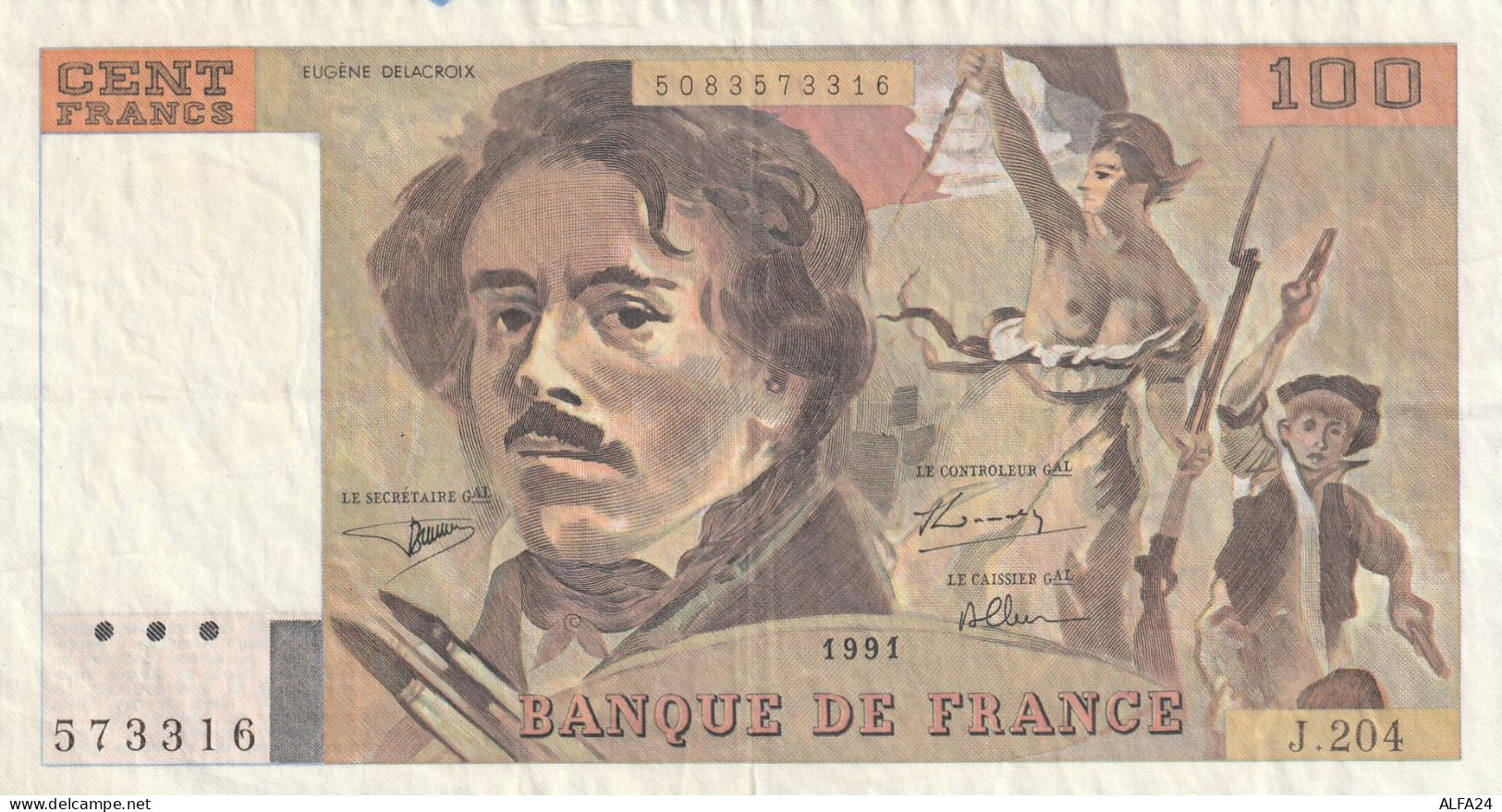 BANCONOTA FRANCIA 100 DELACROIX EF (RY7679 - 100 F 1978-1995 ''Delacroix''