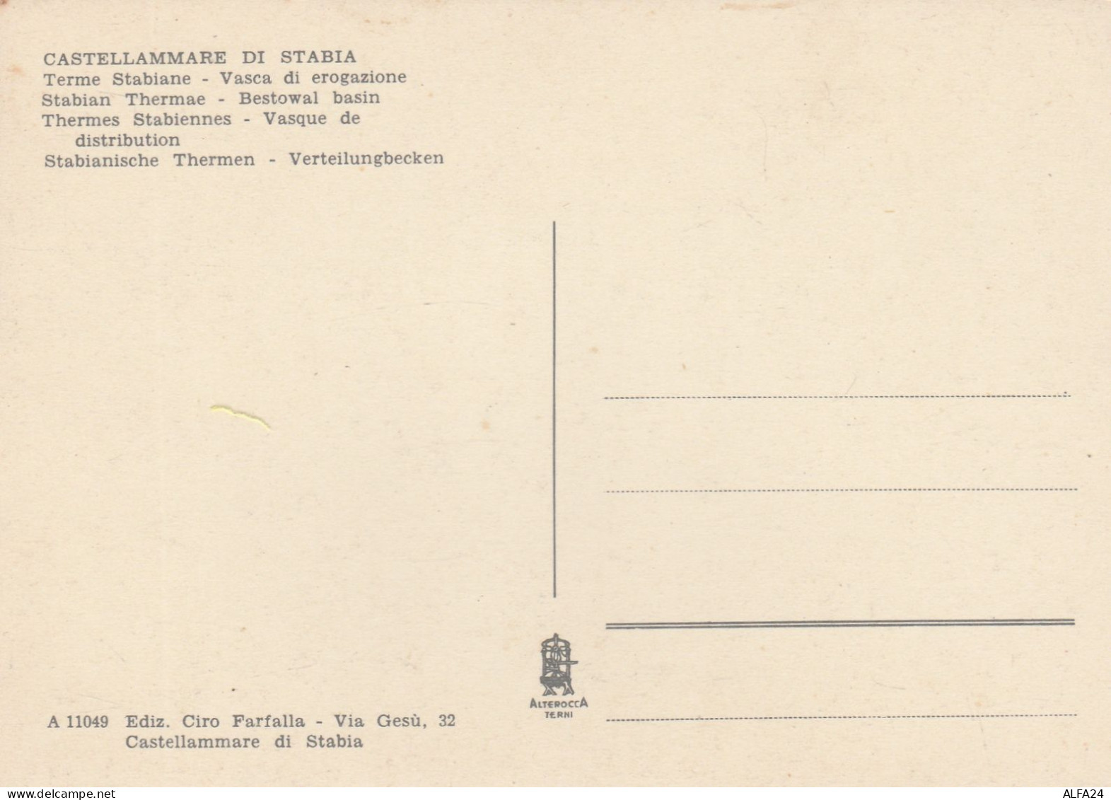 CARTOLINA CASTELLAMMARE DI STABIA (RY6810 - Castellammare Di Stabia