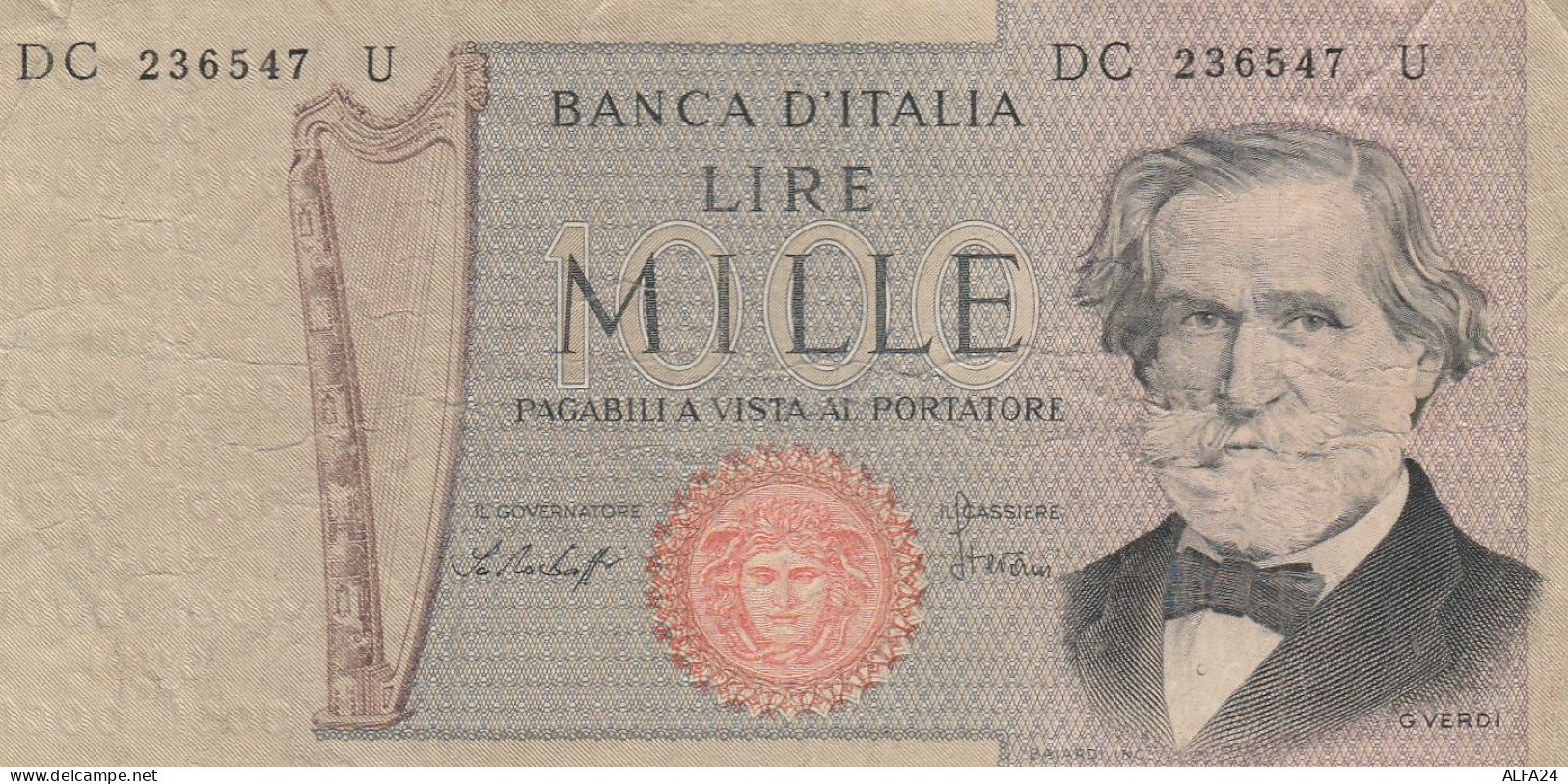 BANCONOTA ITALIA L.1000 VERDI VF (RY6991 - 10000 Lire