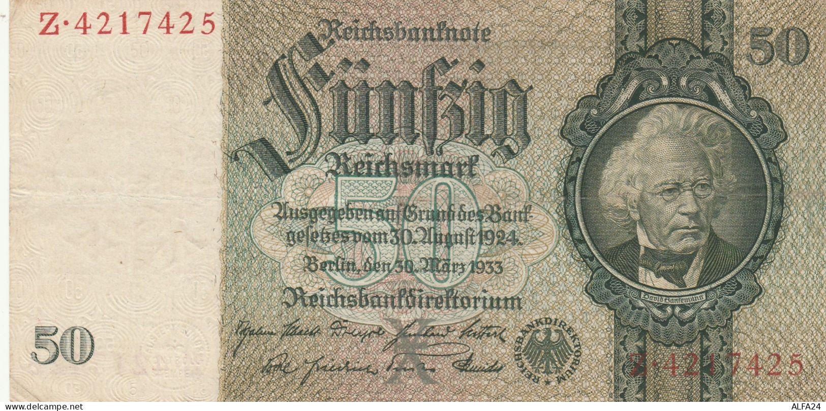 BANCONOTA GERMANIA 50 REICHSBANKONOTE 1933 VF (RY6979 - 50 Mark