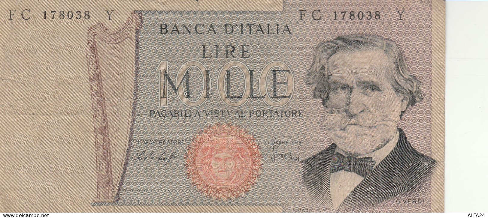 BANCONOTA ITALIA L.1000 VERDI VF (RY6990 - 10.000 Lire