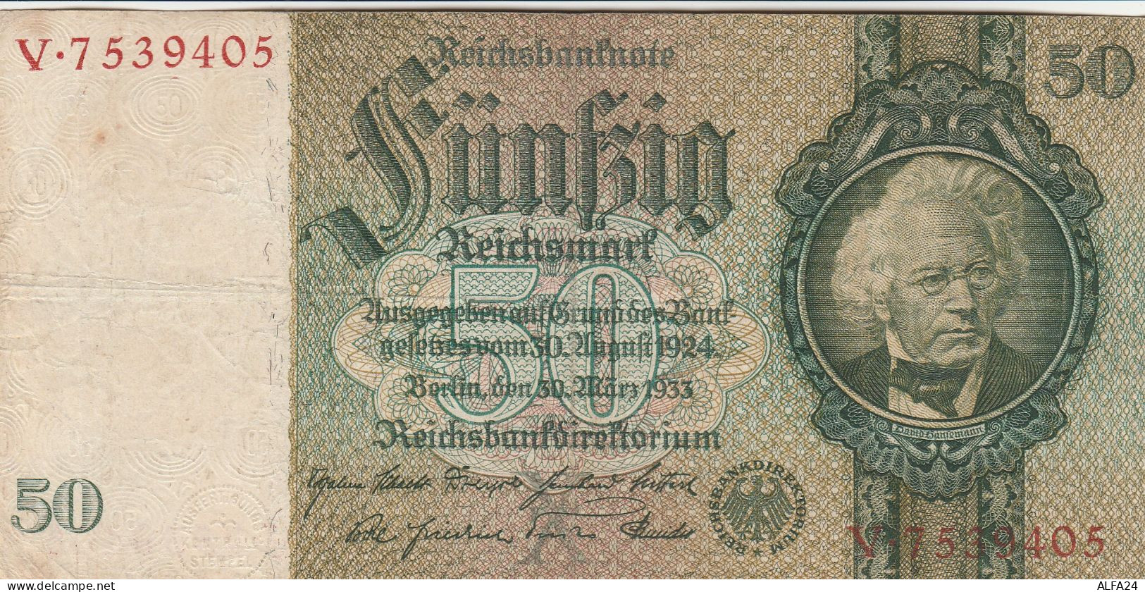 BANCONOTA GERMANIA 50 REICHSBANKONOTE 1933 VF (RY6974 - 50 Mark