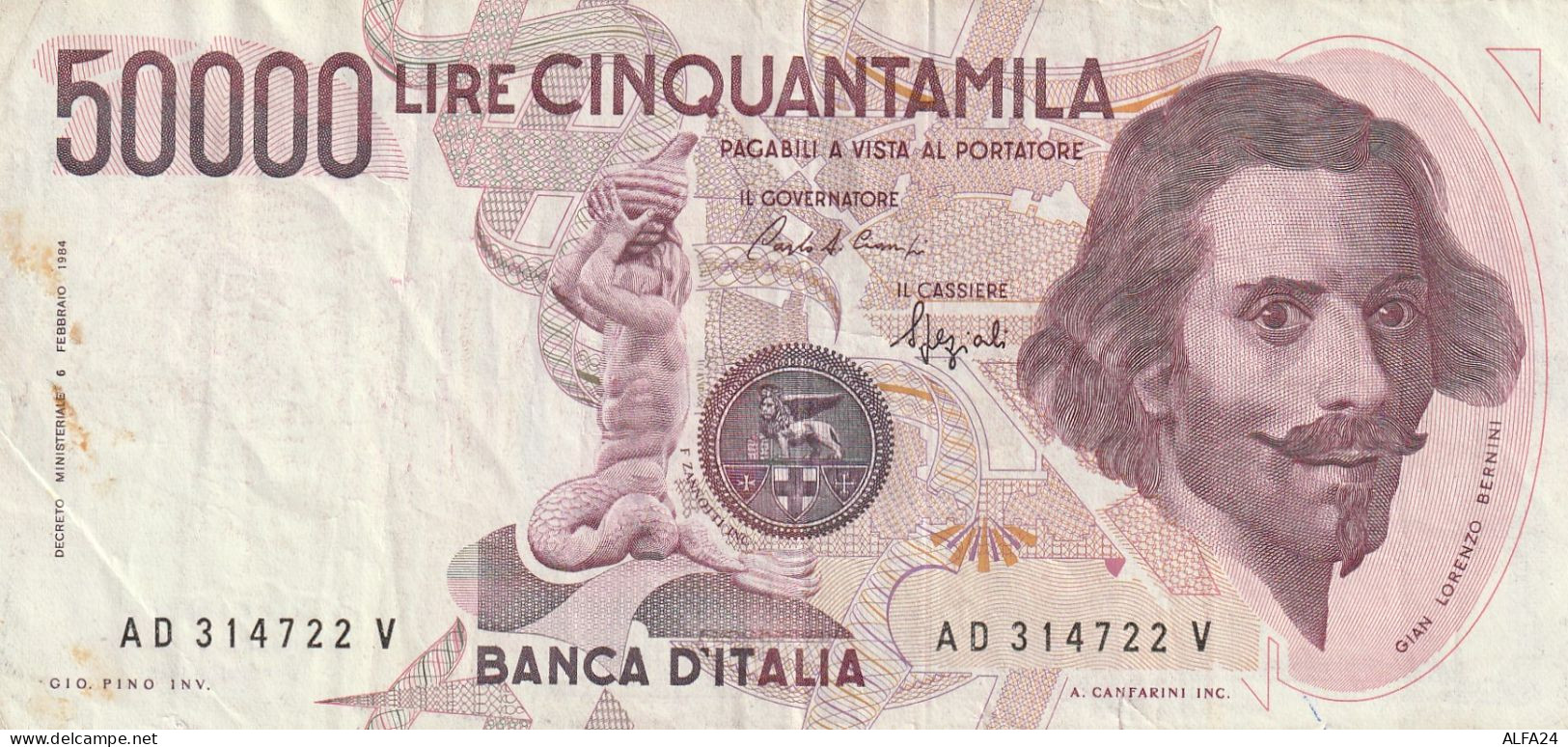 BANCONOTA ITALIA LIRE 50000 BERNINI VF (RY7588 - 50000 Lire