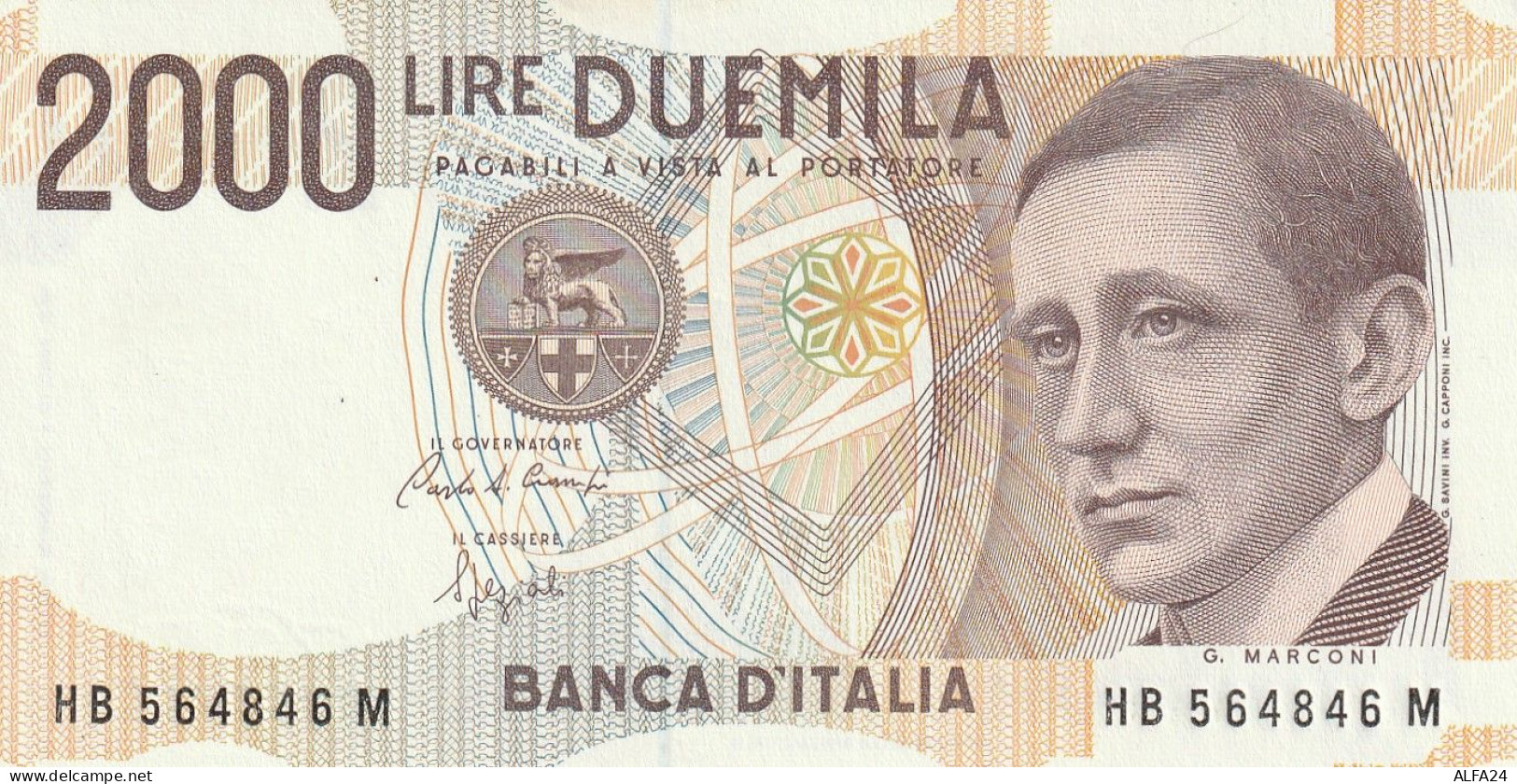 BANCONOTA ITALIA LIRE 2000 MARCONI UNC (RY7531 - 2000 Liras