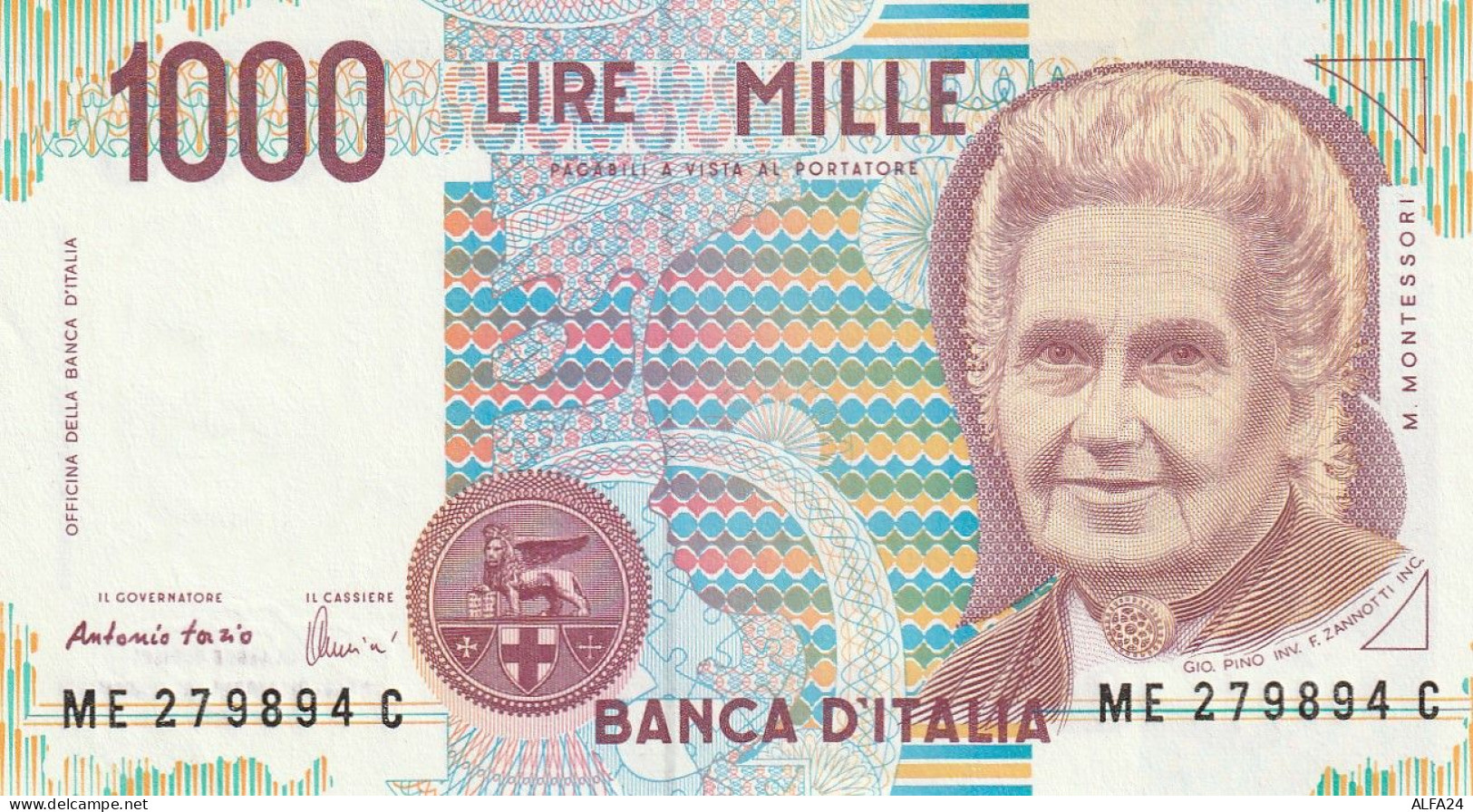 BANCONOTA ITALIA LIRE 1000 MONTESSORI UNC (RY7519 - 1000 Liras