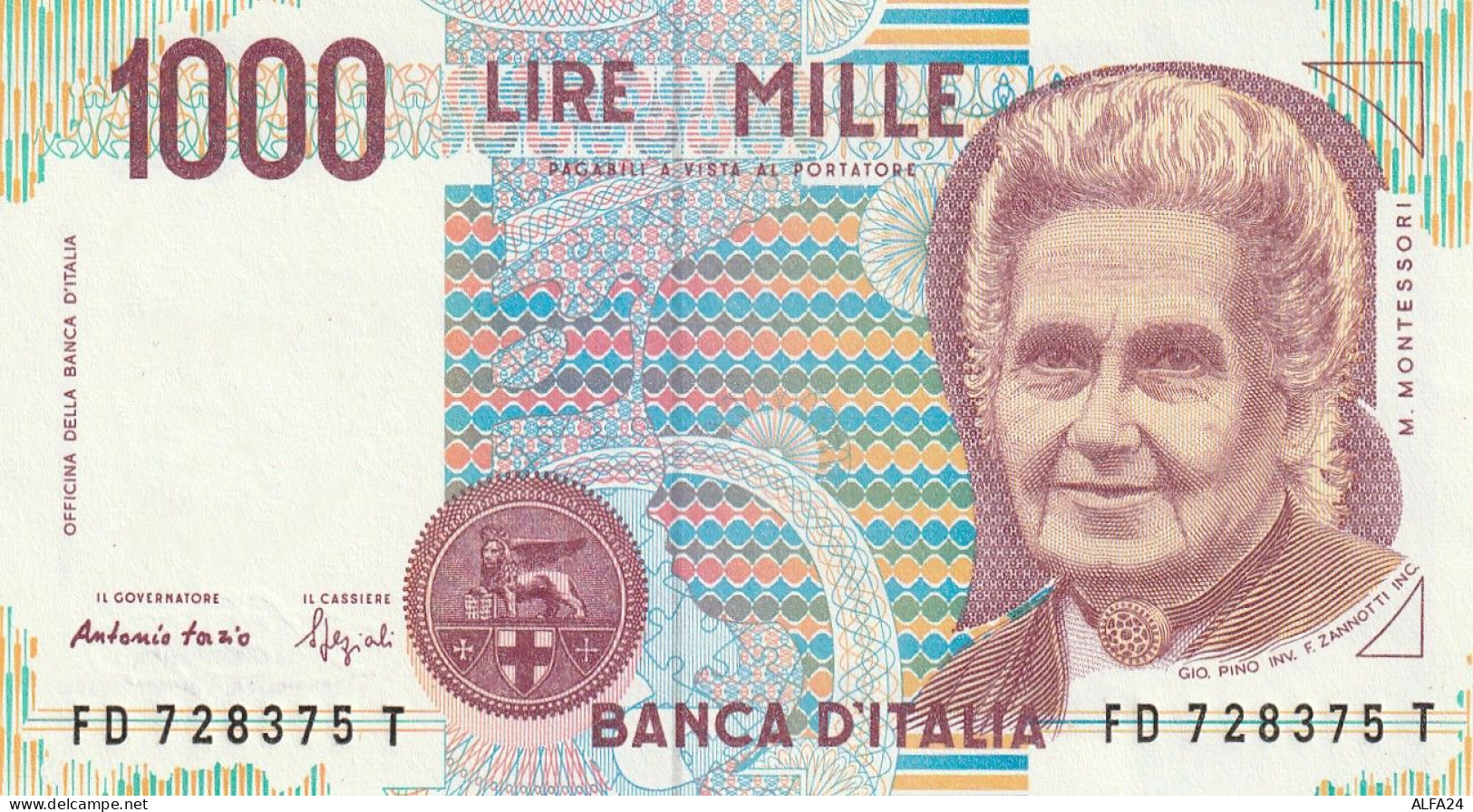 BANCONOTA ITALIA LIRE 1000 MONTESSORI UNC (RY7523 - 1000 Lire