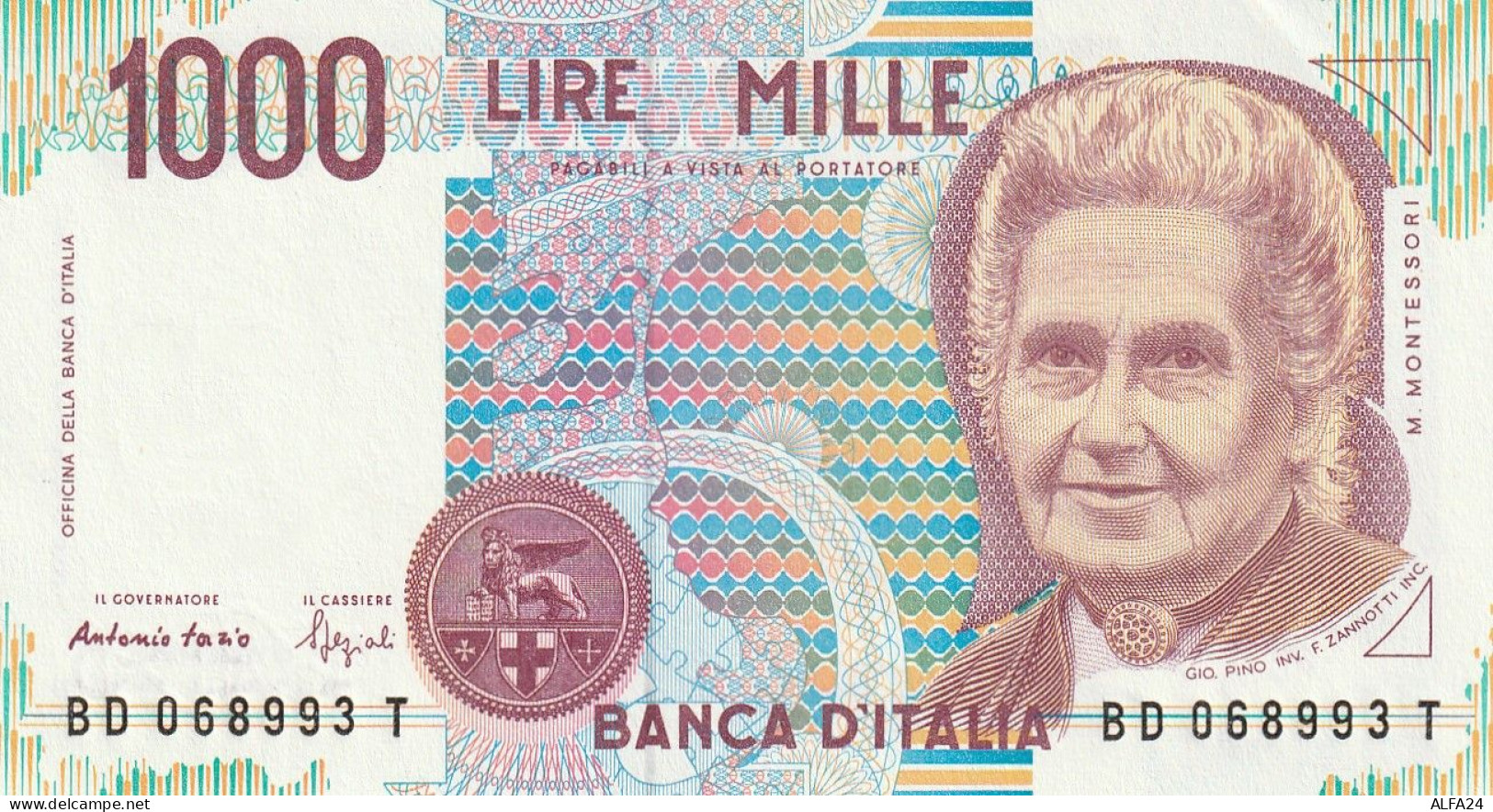 BANCONOTA ITALIA LIRE 1000 MONTESSORI UNC (RY7512 - 1.000 Lire