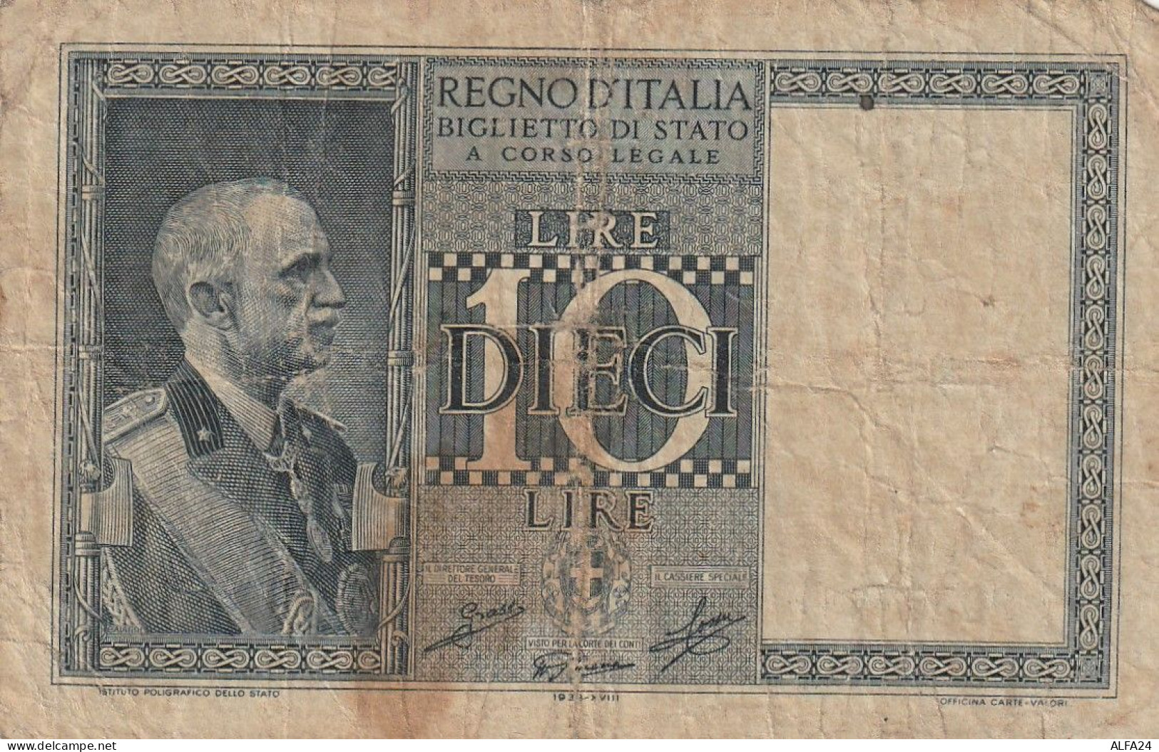 BANCONOTA BIGLIETTO DI STATO LIRE 10 F (RY7485 - Regno D'Italia – 10 Lire