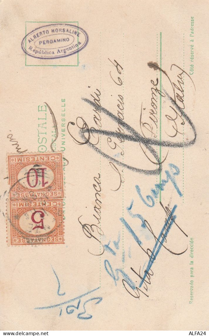 CARTOLINA ARGENTINA CON SEGNATASSE 5+10 CENT (RY6463 - Portomarken