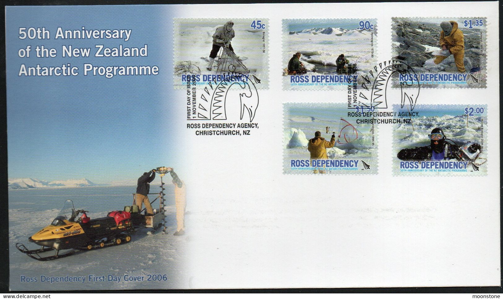 New Zealand Ross Dependency 2006 50th Anniversary Of NZ Programme FDC, SG 94/8 - Unused Stamps