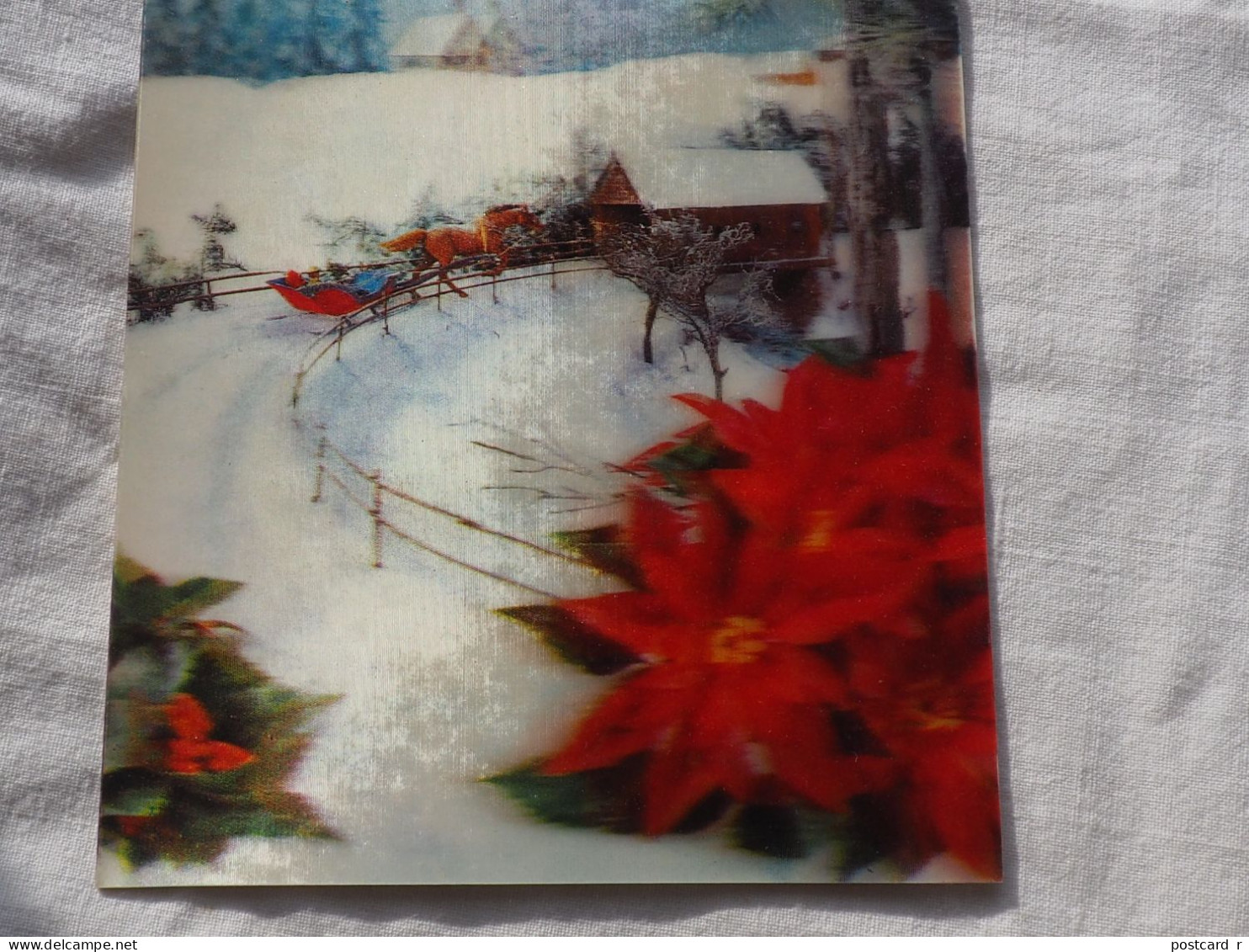 3d 3 D Lenticular Postcard Stereo The Winter Christmas TOPPAN Japan  A 227 - Stereoskopie