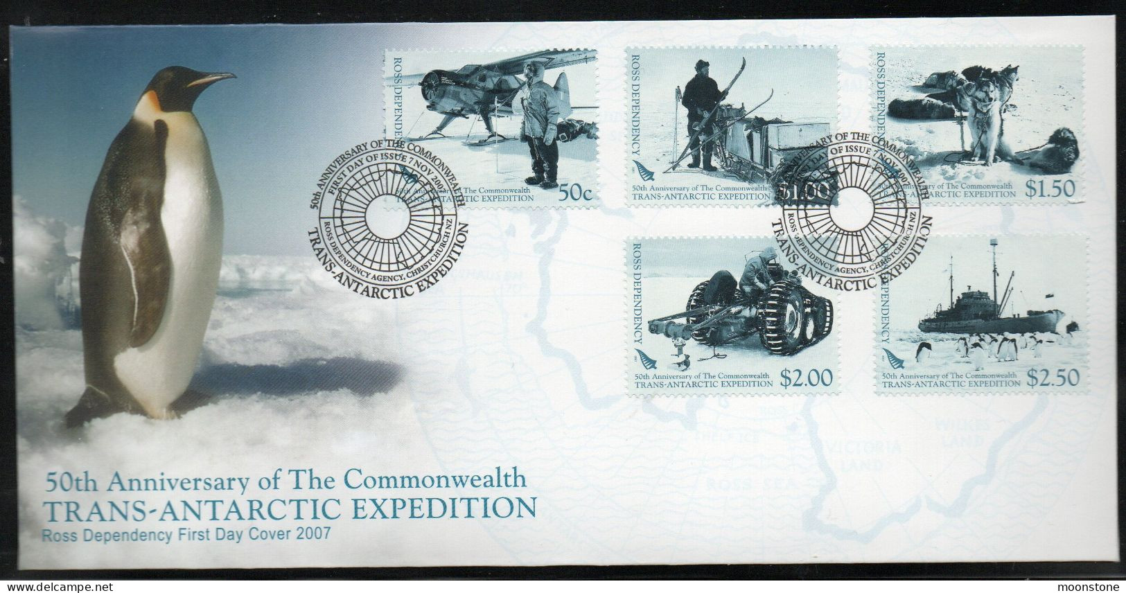 New Zealand Ross Dependency 2007 50th Anniversary Of Commonwealth Expedition FDC, SG 104/8 - Unused Stamps