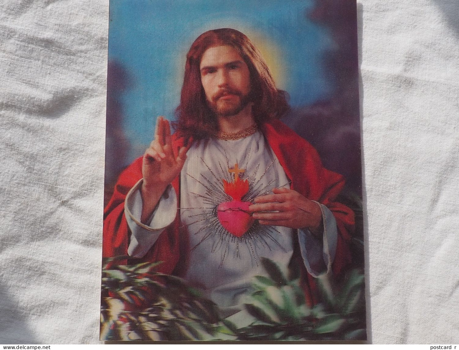 3d 3 D Lenticular Postcard Stereo Religion Prayer SANKO   A 227 - Stereoscope Cards
