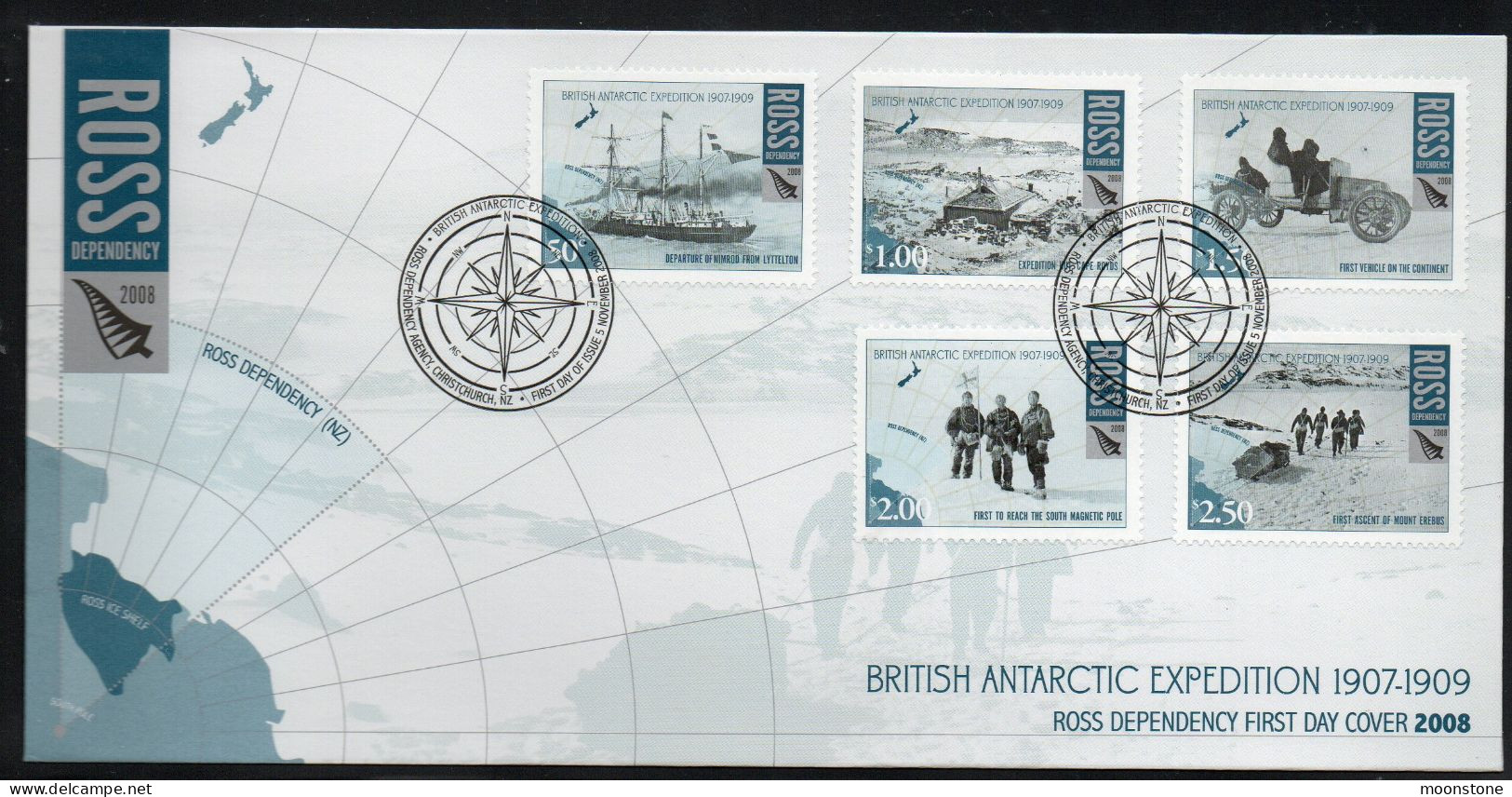 New Zealand Ross Dependency 2008 Centenary Of British Expedition FDC, SG 110/4 - Unused Stamps