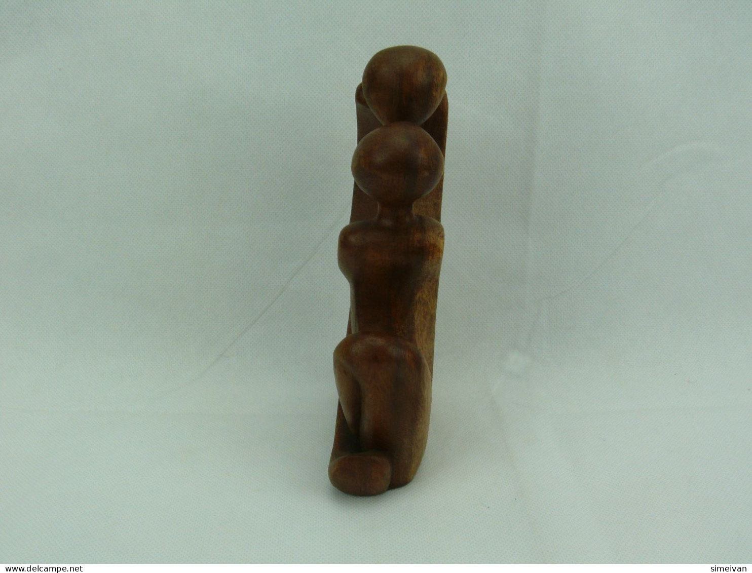 Beautiful Vintage Wooden Figurime Kissing Decorative Art #2218 - Bois