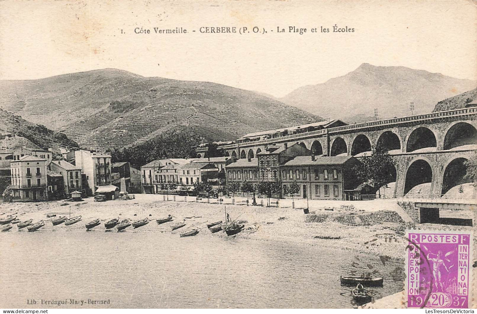 FRANCE - Cerbere - La Plage Et Les écoles - Carte Postale Ancienne - Cerbere