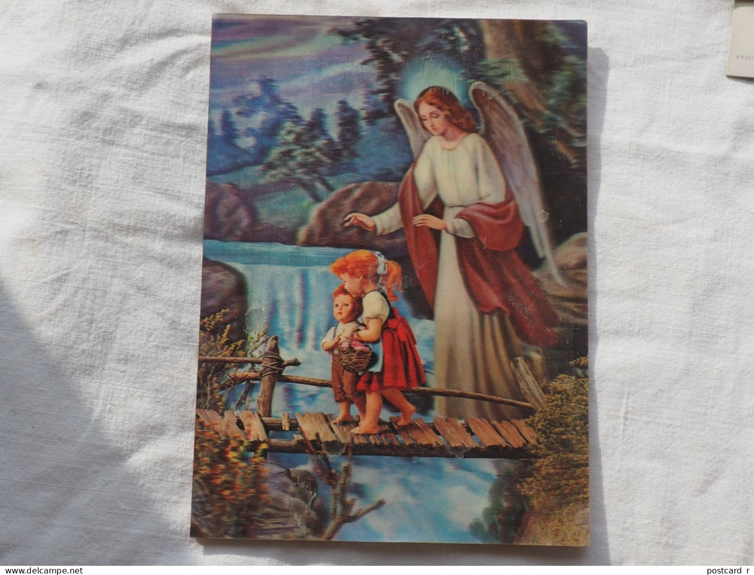 3d 3 D Lenticular Postcard Stereo Religion Angel   TOPPAN  Japan  1980 A 227 - Estereoscópicas