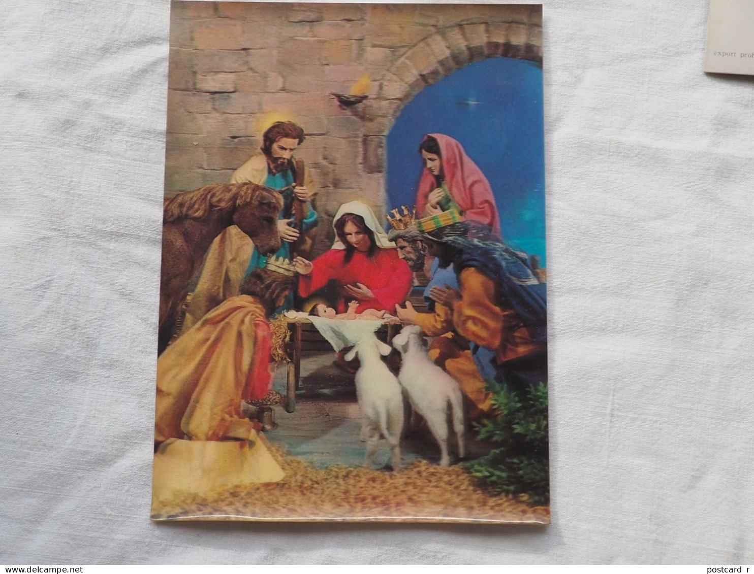 3d 3 D Lenticular Postcard Stereo Religion Nativity    Japan  1980 A 227 - Stereoscopische Kaarten