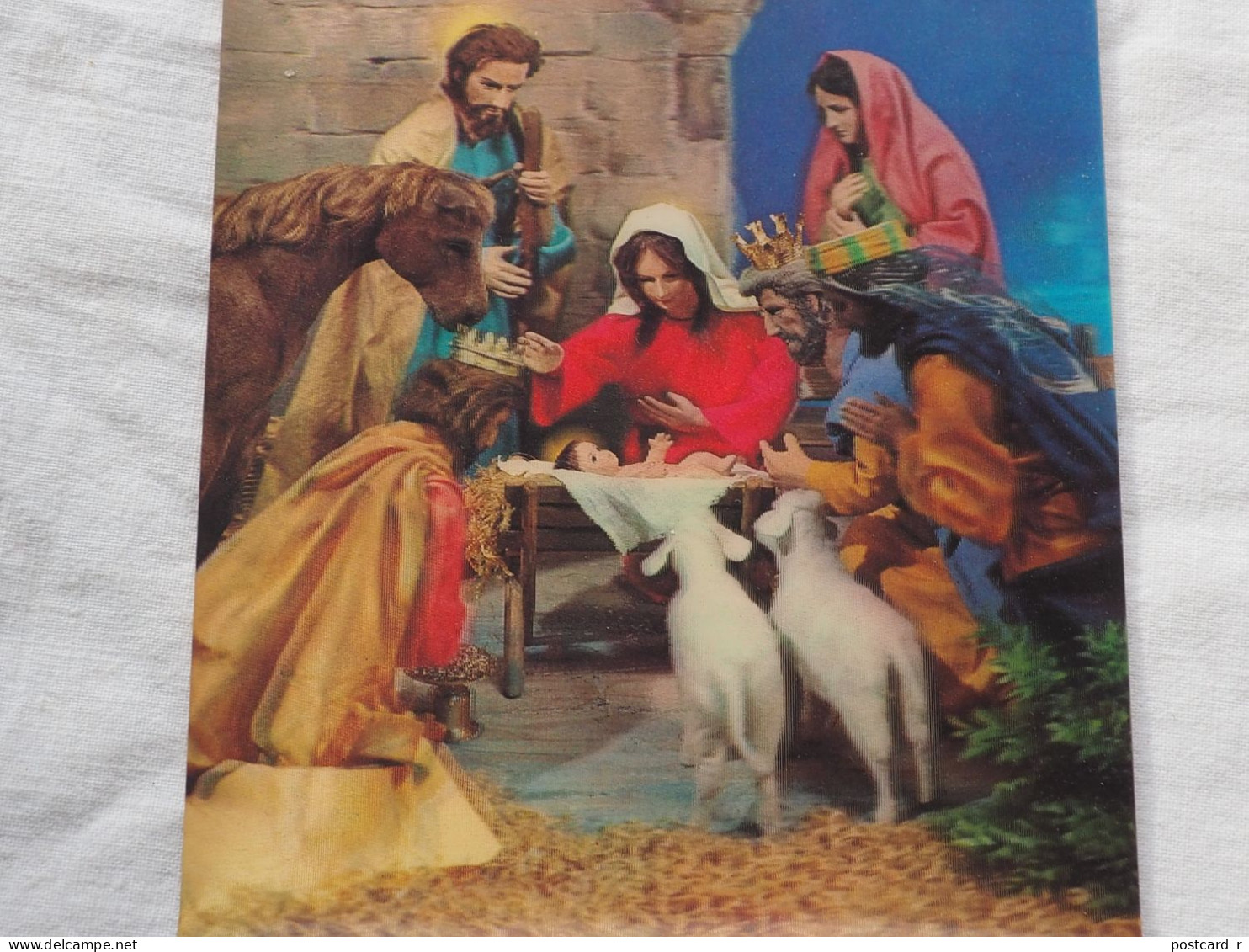 3d 3 D Lenticular Postcard Stereo Religion Nativity    Japan  1980 A 227 - Stereoscopische Kaarten