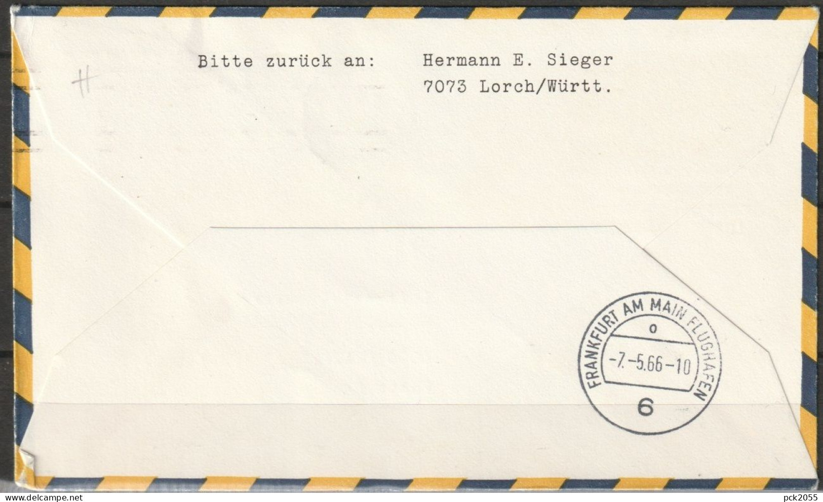 BRD Flugpost / Erstflug LH 471  Boeing 707 Mexico - Frankfurt 6.5.1966 Ankunftstempel 7.5.66 ( FP 152) - Premiers Vols