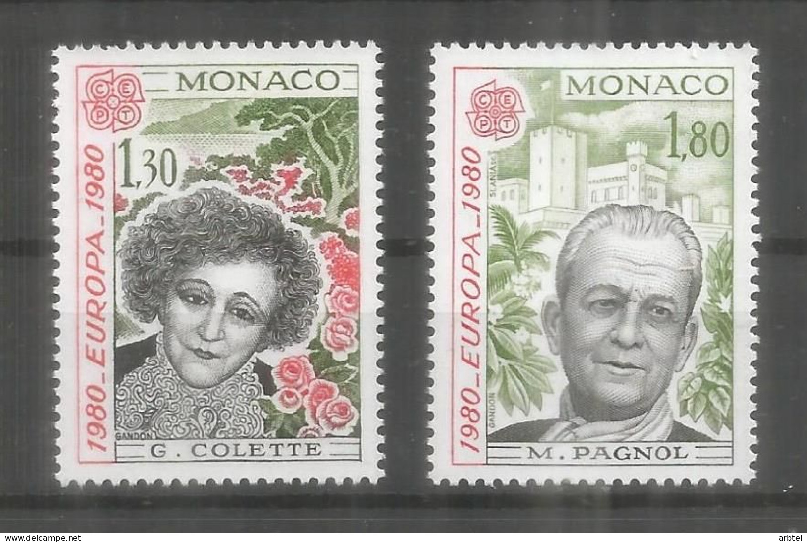 MONACO SLANIA EUROPA 1980 PAGNOL COLETTE CINE LITERATURA - 1980