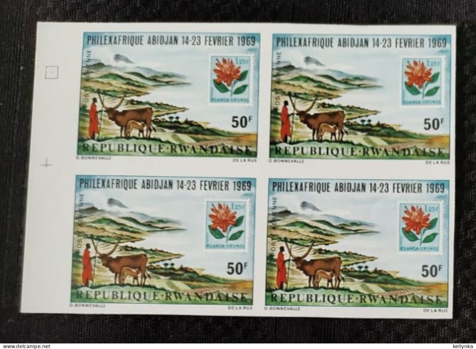 Rwanda - PA5 - Bloc De 4 - Philexafrique - Non Dentelé - Ongetand - Imperforated - 1969 - MNH - Unused Stamps