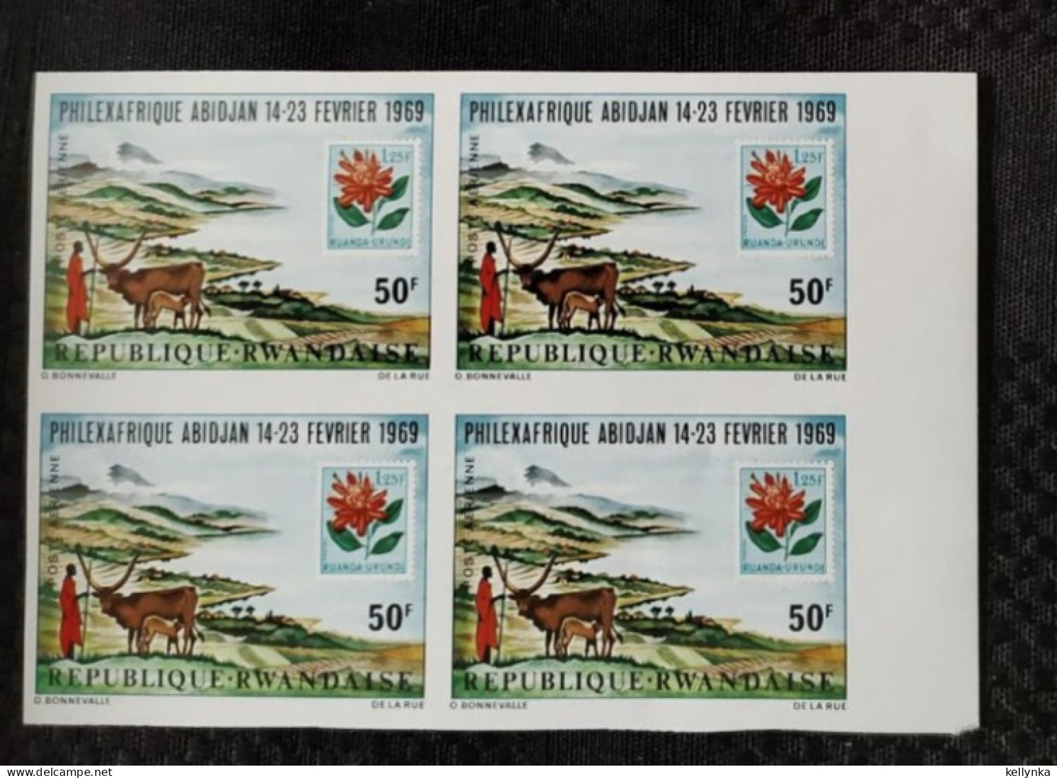 Rwanda - PA5 - Bloc De 4 - Philexafrique - Non Dentelé - Ongetand - Imperforated - 1969 - MNH - Unused Stamps