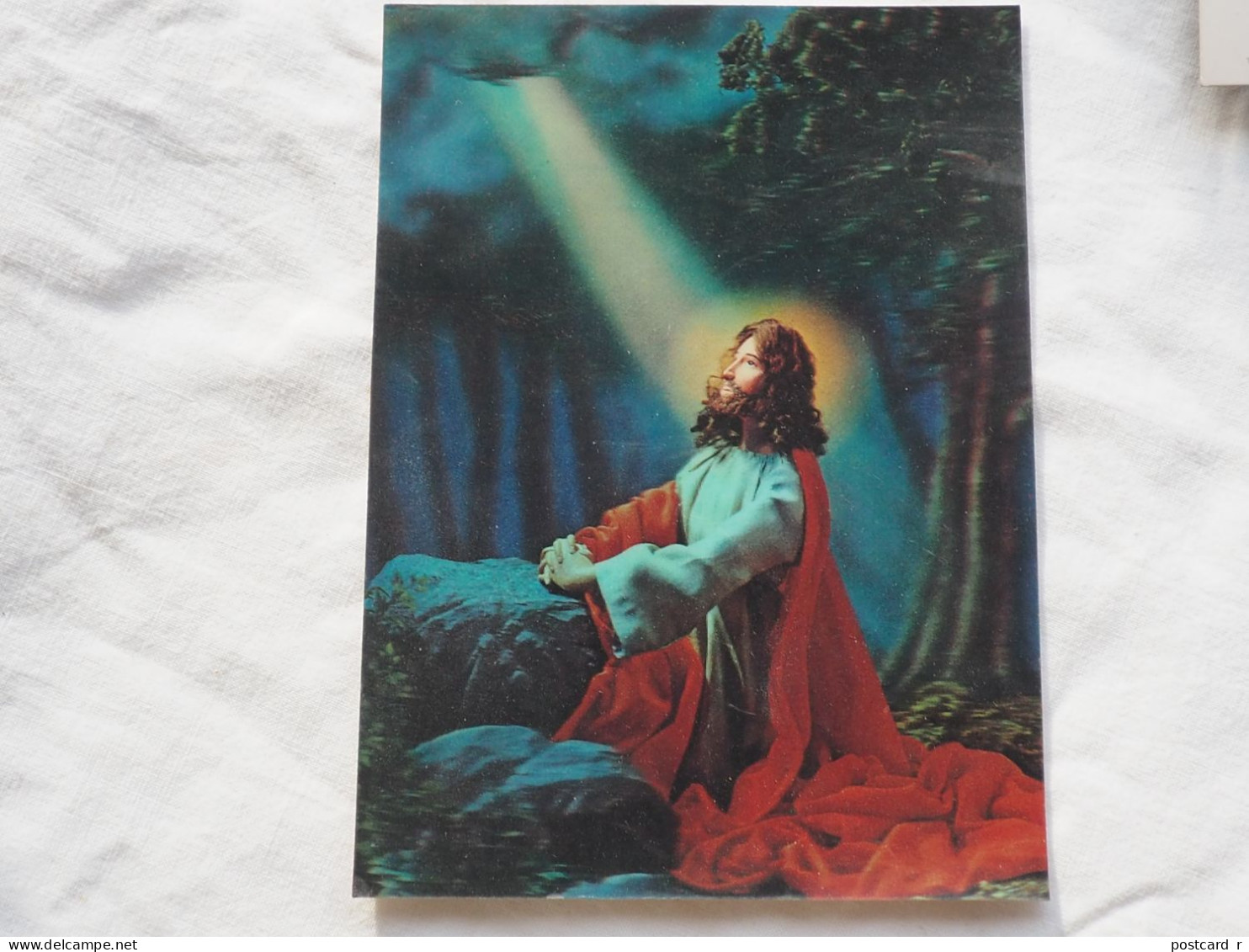 3d 3 D Lenticular Postcard Stereo Religion  Prayer TOPPAN  Japan  A 228 - Stereoscopische Kaarten