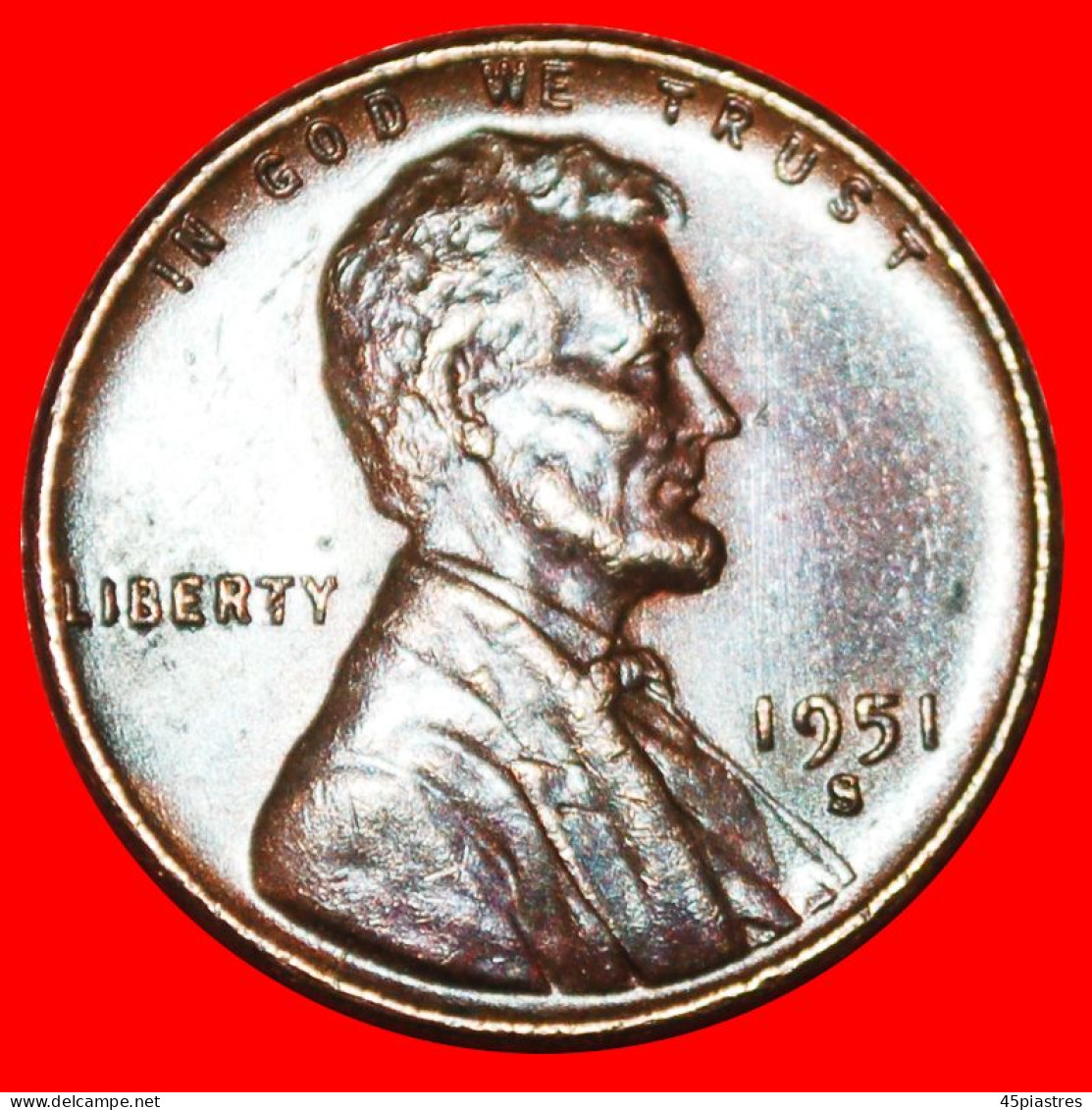 * WHEAT PENNY (1909-1958): USA  1 CENT 1951S! LINCOLN (1809-1865) · LOW START ·  NO RESERVE! - 1909-1958: Lincoln, Wheat Ears Reverse