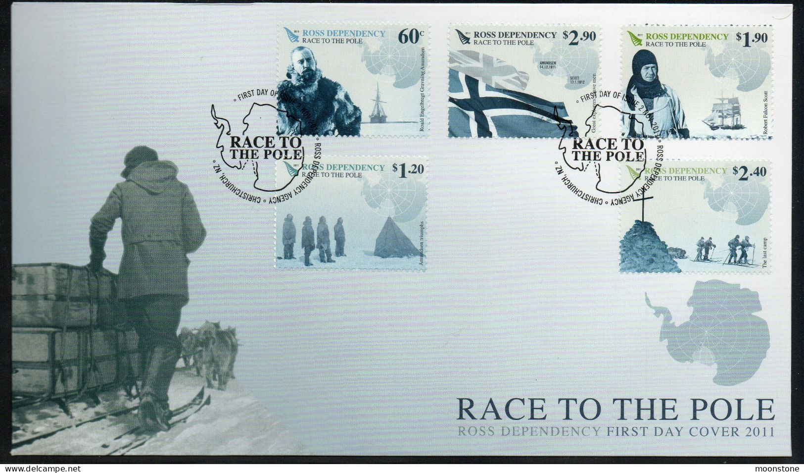 New Zealand Ross Dependency 2011 'Race To The Pole' FDC, SG 126/30 - Unused Stamps