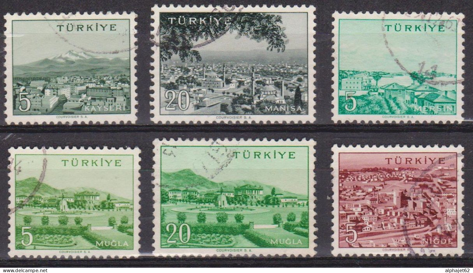 Villes - TURQUIE - Chef Liieu De Départements - Série 5-6 - N° 1488-1501-1506-1508-1509-1514 - 1959 - Used Stamps