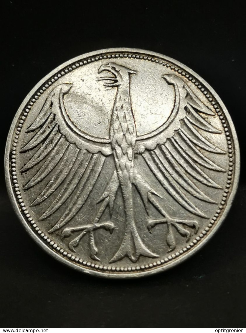 5 DEUTSCHE MARK ARGENT 1951 G KARLSRUHE ALLEMAGNE / GERMANY SILVER - 5 Marchi