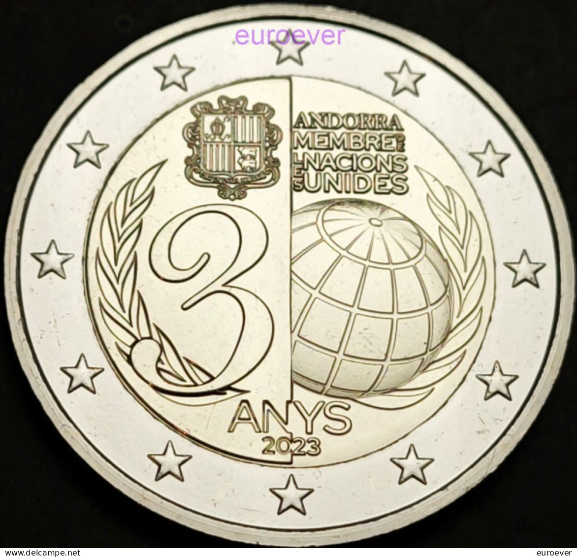 2 Euro Gedenkmünze 2023 Nr. 34 - Andorra - UNO UNC Aus BU Coincard - Andorra