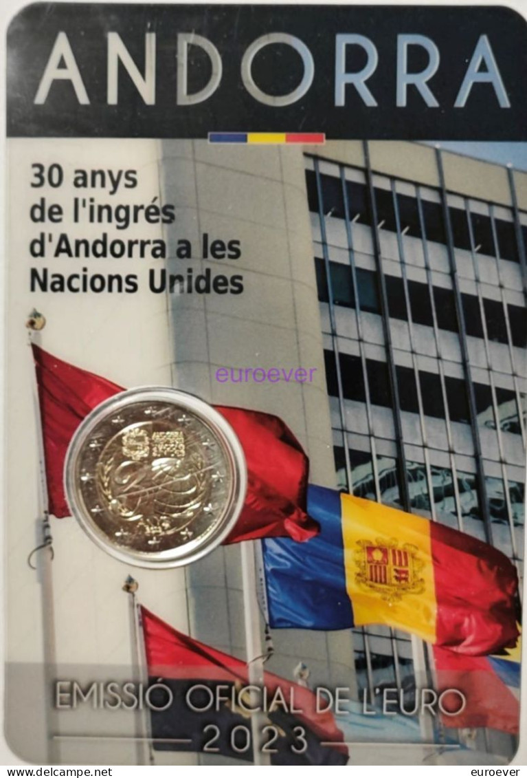 2 Euro Gedenkmünze 2023 Nr. 34 - Andorra - UNO UNC Aus BU Coincard - Andorra