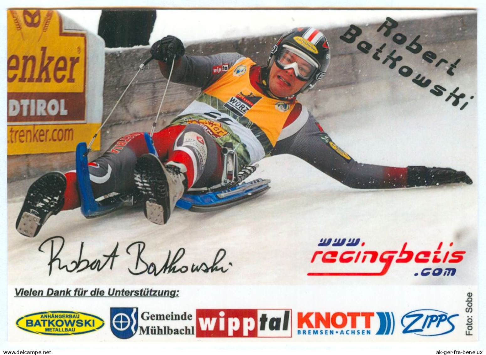 Autogramm AK Rodeln Naturbahn-Rennrodler Robert Batkowski SV Schönberg Im Stubaital Tirol Luger Faire De La Luge FIL - Sport Invernali