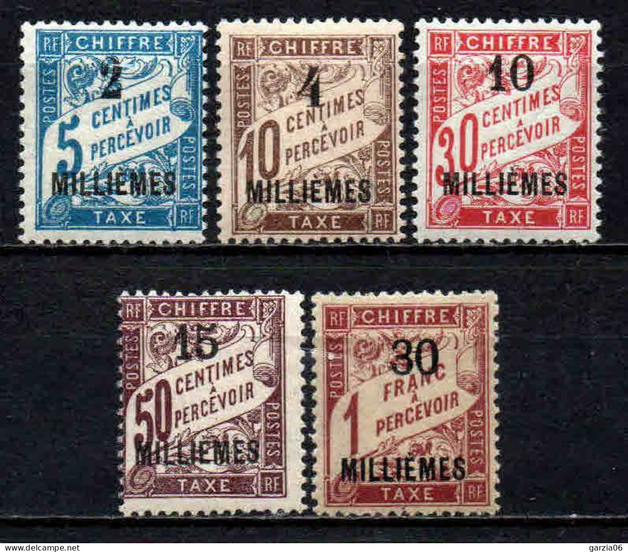 Alexandrie  - 1922 - Tb Taxe De France Surch- T 1 à 5  - Neufs * - MLH - Neufs